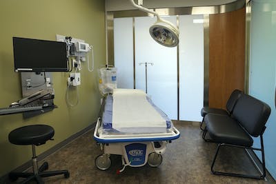 Exam room of Henry Ford-GoHealth Urgent Care in West Bloomfield